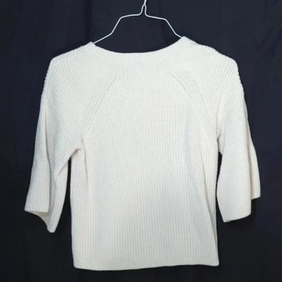 LOFT Cotton Knit Bell Sleeve Chunky Sweater - Picture 6 of 8